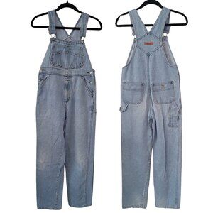 Vintage Distressed Dakota Blue Jeans Cargo Bib Overalls 1980s / 90s, Light Wash